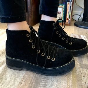Platform lace up boots